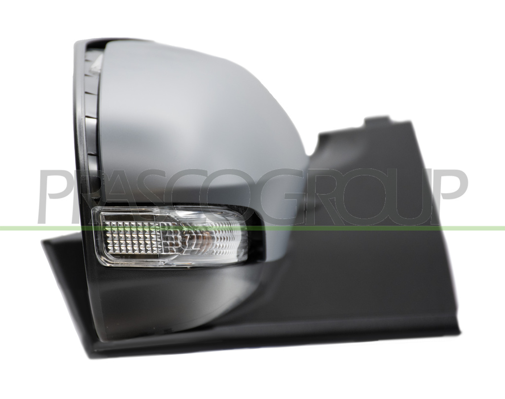 DOOR MIRROR RIGHT-ELECTRIC-HEATED-PRIMED-WITH-GLOSSY BLACK-MOLDING-WITH LAMP-CONVEX/CHROME-7 PINS