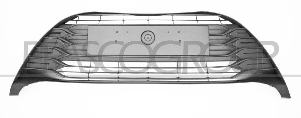 GRIGLIA PARAURTI ANTERIORE-CENTRALE-NERA-GOFFRATA-CON TAPPO COPRI GANCIO