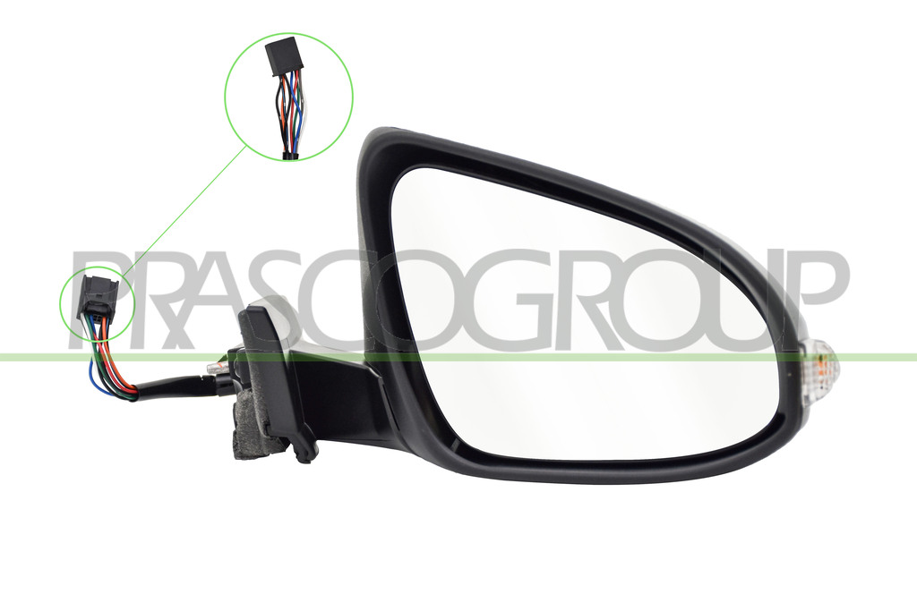 RETROVISORE DESTRO-ELETTRICO-CON PRIMER-TERMICO-CHIUDIBILE-CON FANALE-CONVESSO-9 PINS