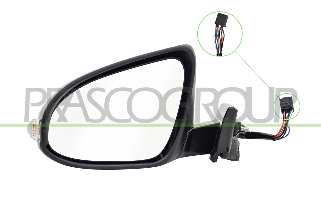 RETROVISORE SINISTRO-ELETTRICO-CON PRIMER-TERMICO-CHIUDIBILE-CON FANALE-CONVESSO-9 PINS