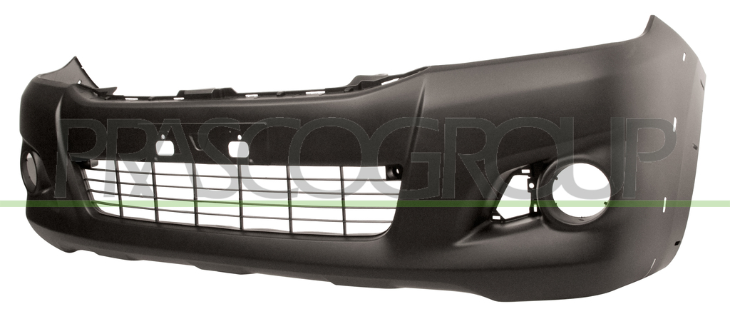 FRONT BUMPER-PRIMED-BLACK-WITH FOG LAMP HOLES-WITH WING EXTENSION HOLES-WITH BUMPER GRILLE-CENTRE