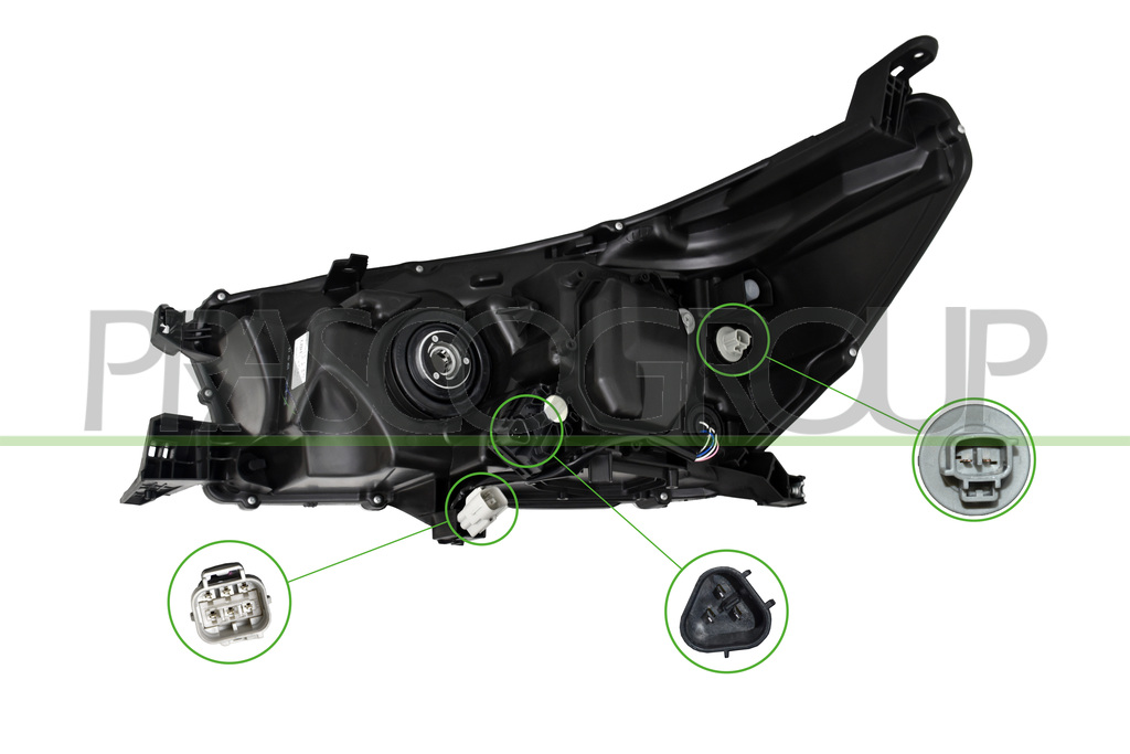 OPTICA DERECHA HB3 ELECTRICA-CON MOTOR-LED-NEGRA