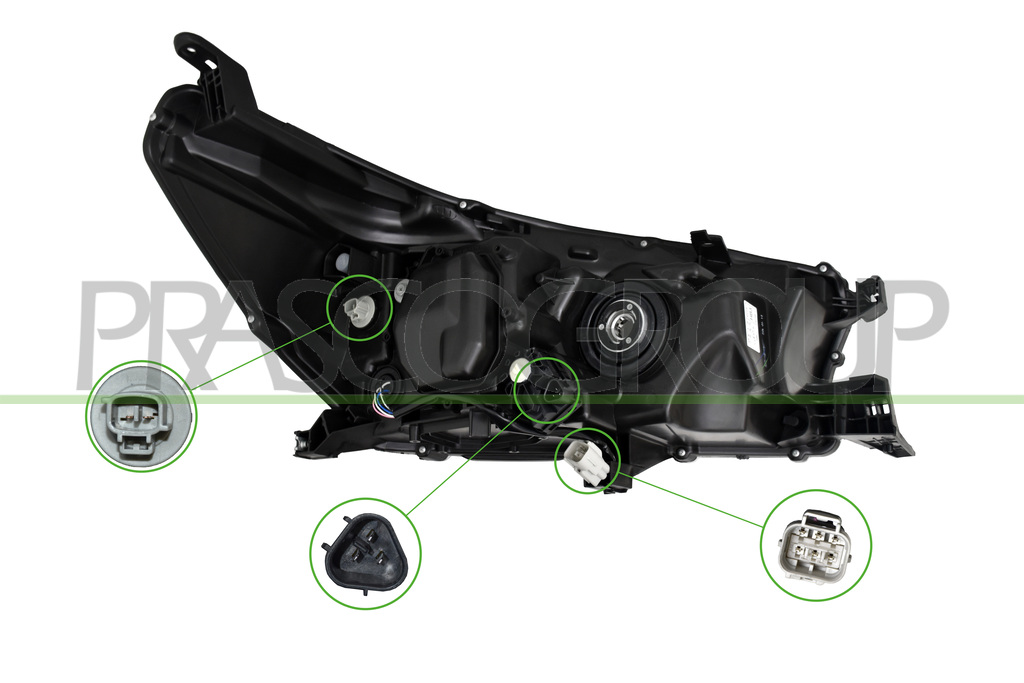 SCHEINWERFER LINKS HB3-MIT LWR-MIT MOTOR-LED-SCHWARZ