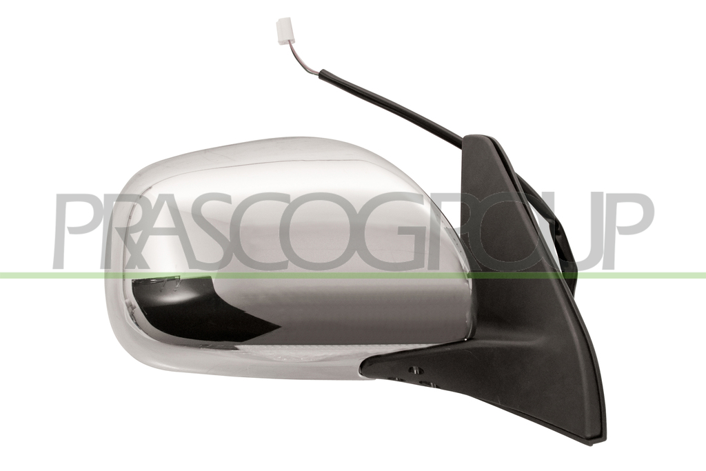 RETROVISORE DESTRO-ELETTRICO-NERO-CHIUDIBILE-CON CALOTTA CROMATA-CONVESSO-5 PINS MOD. 02 >