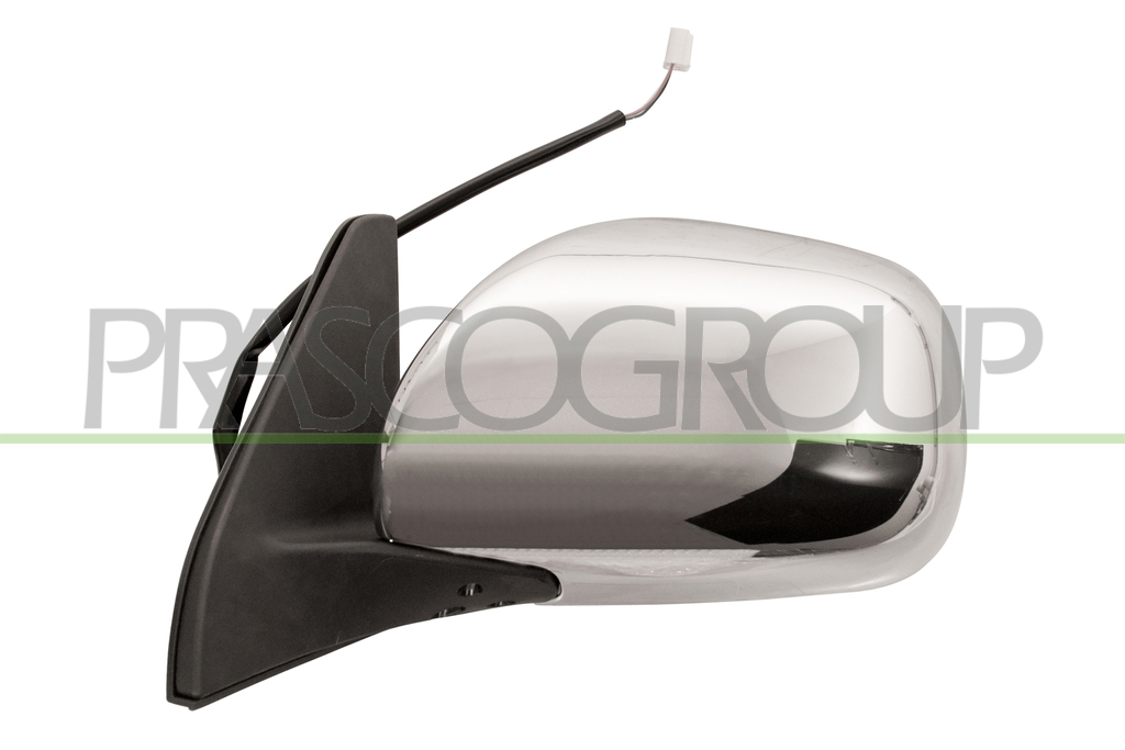 RETROVISORE SINISTRO-ELETTRICO-NERO-CHIUDIBILE-CON CALOTTA CROMATA-CONVESSO-5 PINS MOD. 02 >