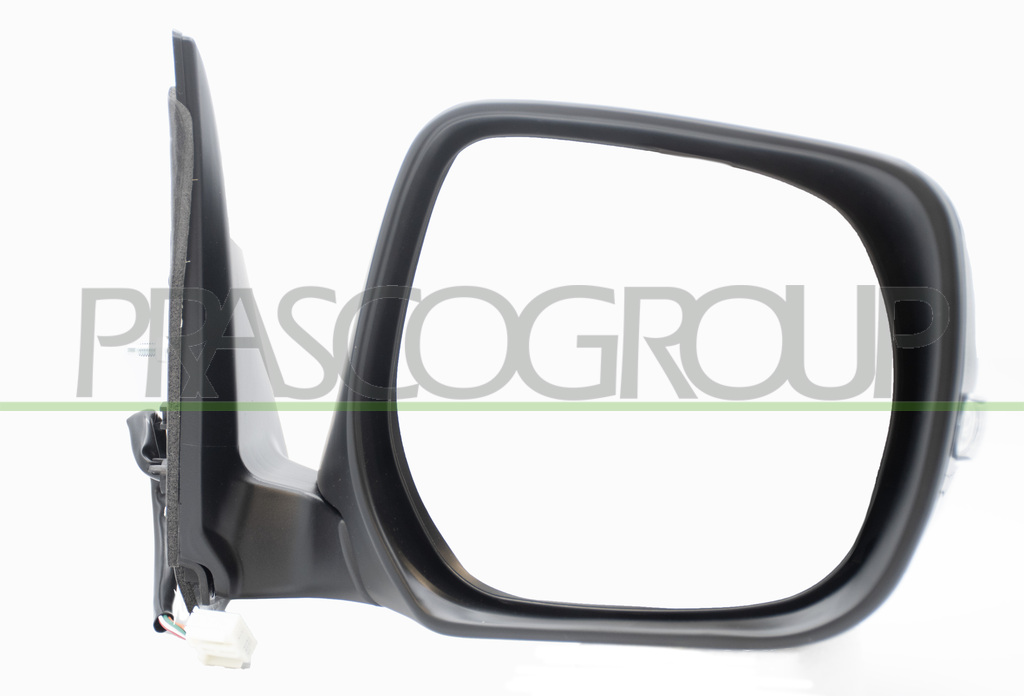 DOOR MIRROR RIGHT-ELECTRIC-BLACK-WITH LAMP-FOLDABLE-CONVEX-CHROME