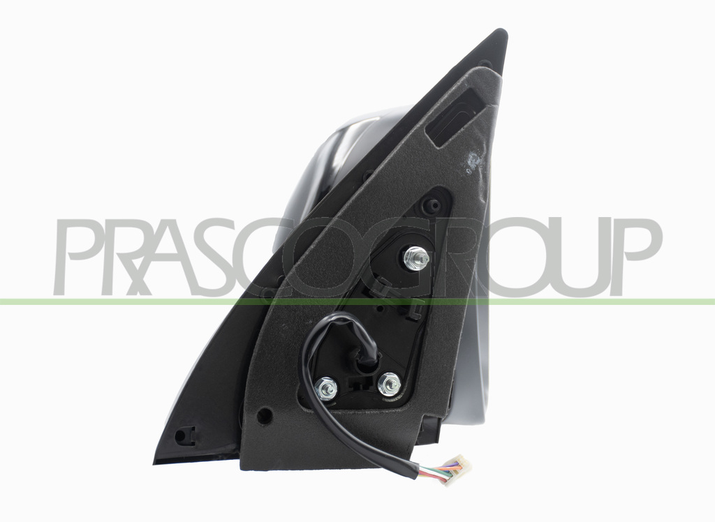 DOOR MIRROR RIGHT-ELECTRIC-BLACK-WITH LAMP-FOLDABLE-CONVEX-CHROME