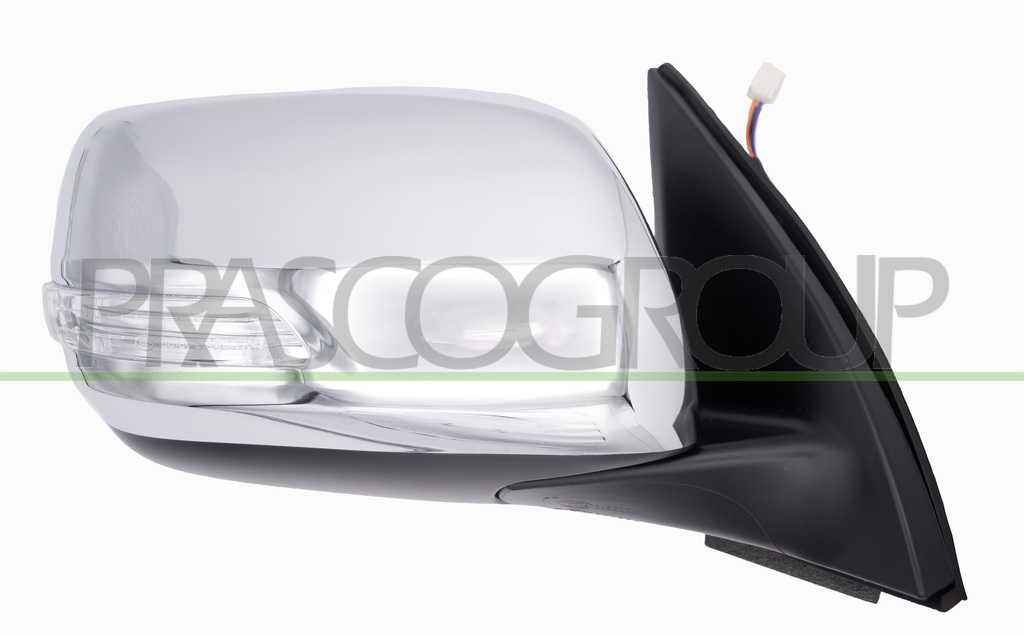 ESPEJO DERECHO ELECTRICO-NEGRO-ABATIBLE-CON PILOTO-CONVEXO/CROMADO-CON CARCASA CROMADA