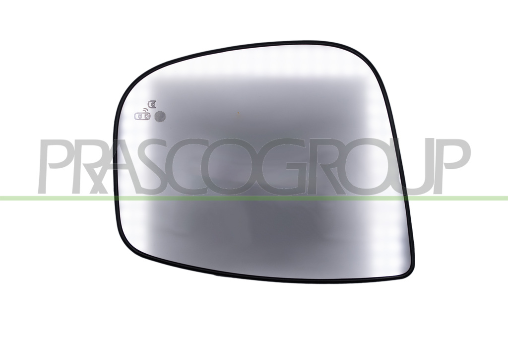 MIRROR GLASS BASE RIGHT-HEATED-CONVEX-CHROME