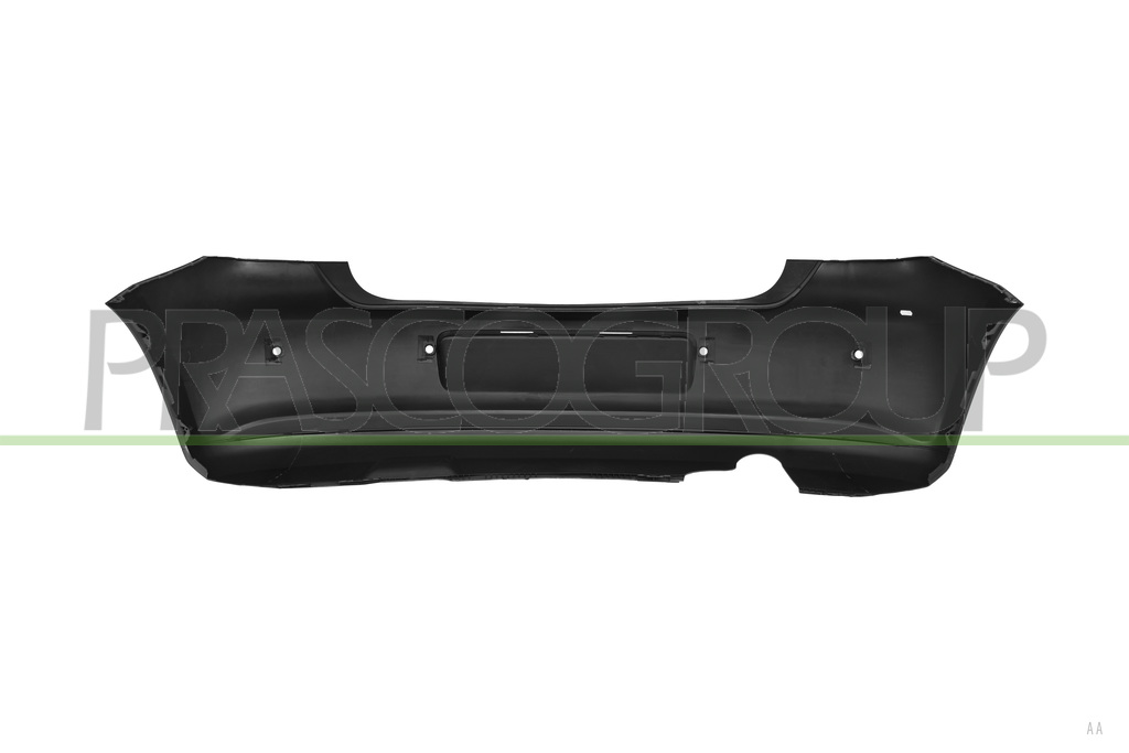 REAR BUMPER-PRIMED-WITH PDC HOLES+SENSOR HOLDERS-WITH SINGLE EXHAUST BIG ON LEFT SIDE