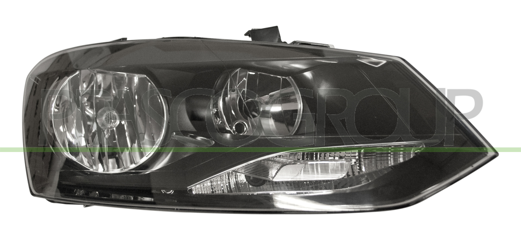 PROIETTORE DESTRO H7+H7-ELETTRICO-CON MOTORE-NERO
