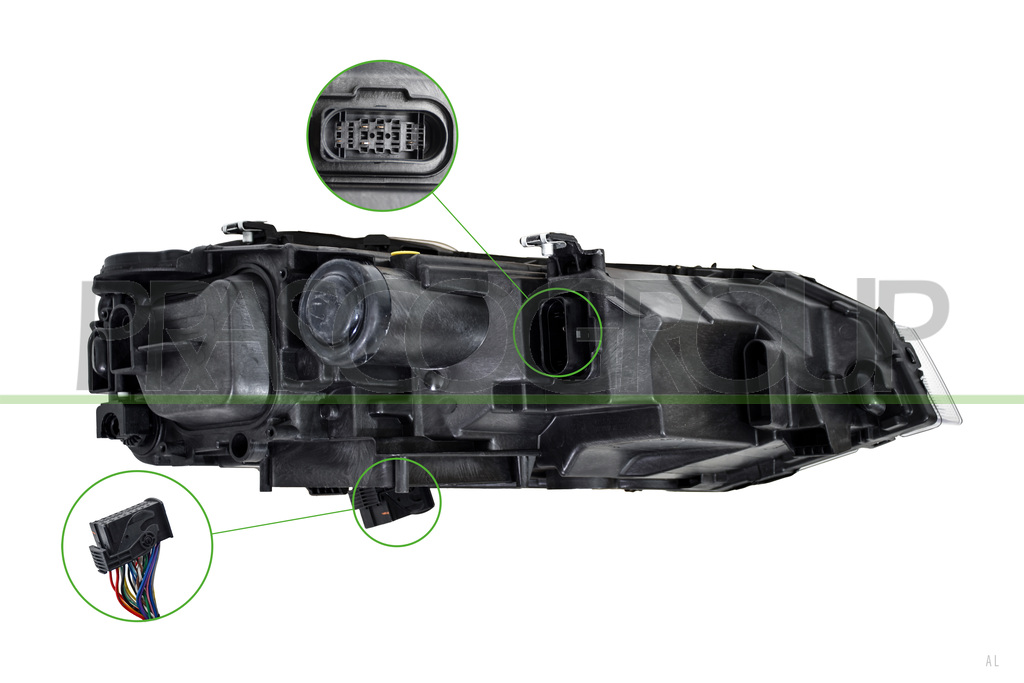 OPTICA IZQUIERDA-ELECTRICA-CON MOTOR-SIN UNIDAD DE CONTROL-CON BORDE CROMADO-FULL LED-MONTAJE VALEO