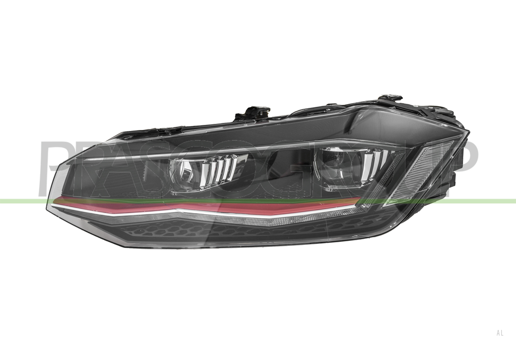 OPTICA IZQUIERDA-ELECTRICA-CON MOTOR-SIN UNIDAD DE CONTROL-CON BORDE ROJO-FULL LED-MONTAJE VALEO MOD. GTI