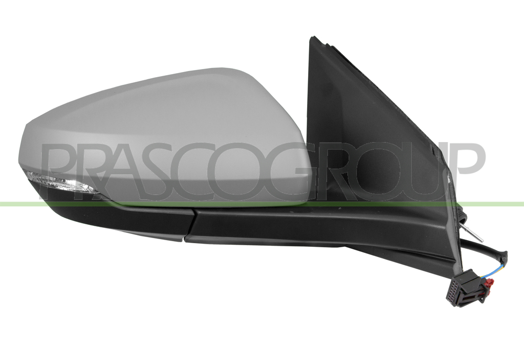DOOR MIRROR RIGHT-CABLE-PRIMED-WITH LAMP-CONVEX-2 PINS