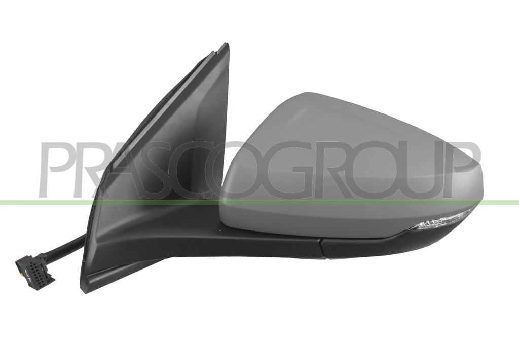 DOOR MIRROR LEFT-ELECTRIC-PRIMED-HEATED-WITH LAMP-ASPHERICAL-6 PINS
