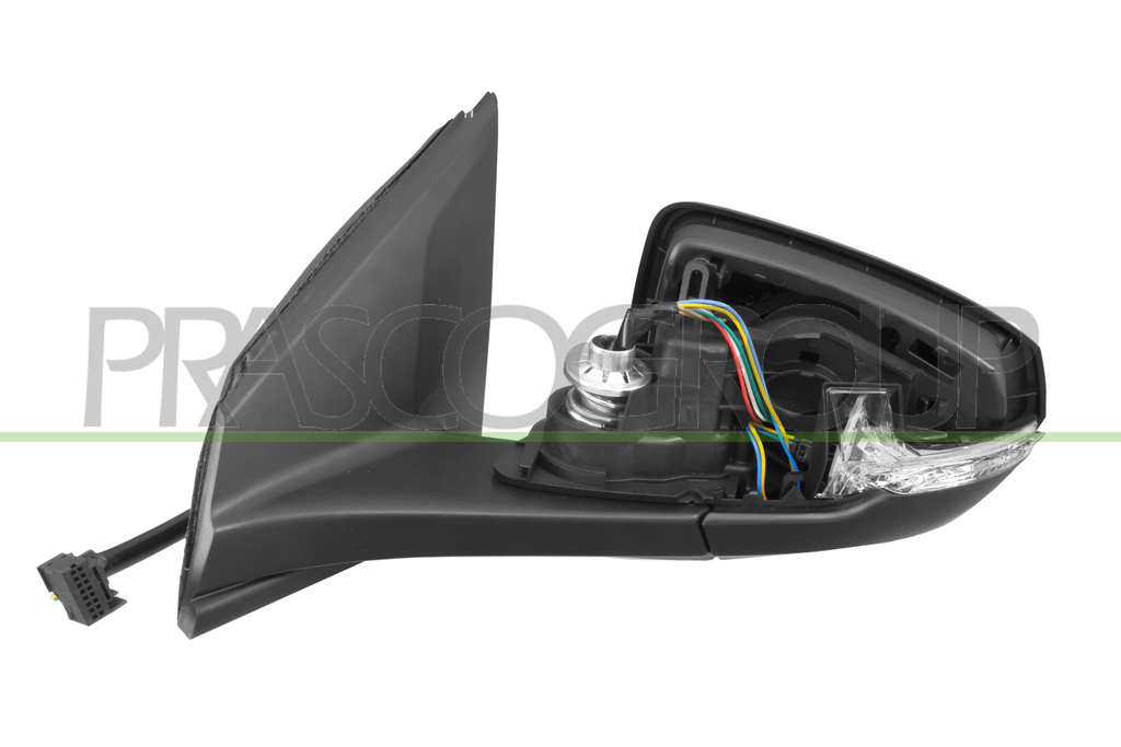 DOOR MIRROR LEFT-ELECTRIC-PRIMED-HEATED-WITH LAMP-ASPHERICAL-6 PINS