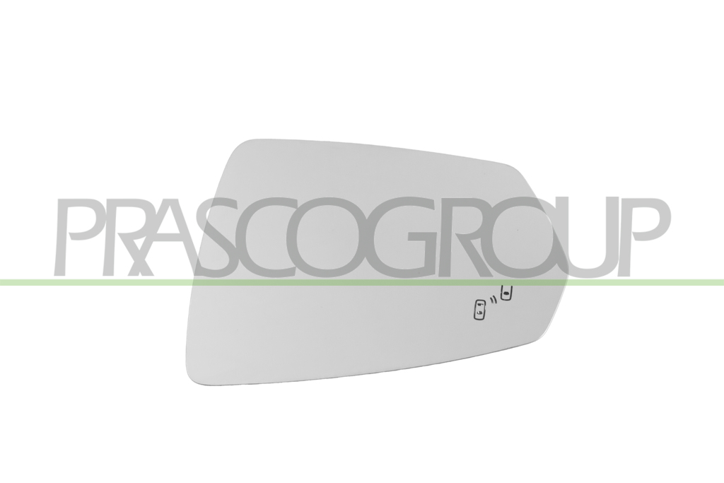 MIRROR GLASS BASE LEFT-ASPHERICAL-HEATED-CHROME-WITH BLIND SPOT SYSTEM