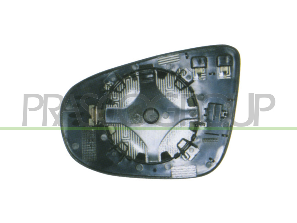 MIRROR GLASS BASE RIGHT-HEATED-CONVEX-CHROME