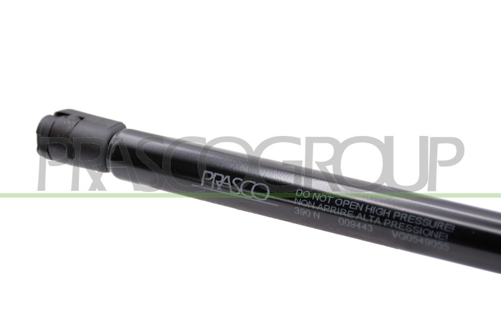 TAILGATE GAS SPRING RIGHT/LEFT - 390 N - L 375 mm - S 150 mm - Ø 18 mm - Ø 8 mm
