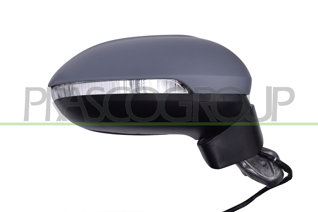 DOOR MIRROR RIGHT-ELECTRIC-PRIMED-HEATED-WITH LAMP-WITH AMBIENT LIGHT-WITH BLIS-CONVEX-7 PINS