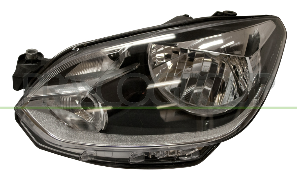HEADLAMP LEFT H4 ELECTRIC-WITHOUT MOTOR-WITH CHROME EDGE-BLACK