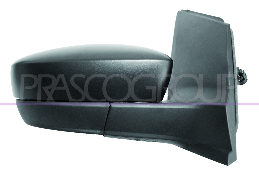DOOR MIRROR RIGHT-CABLE-BLACK-CONVEX-CHROME