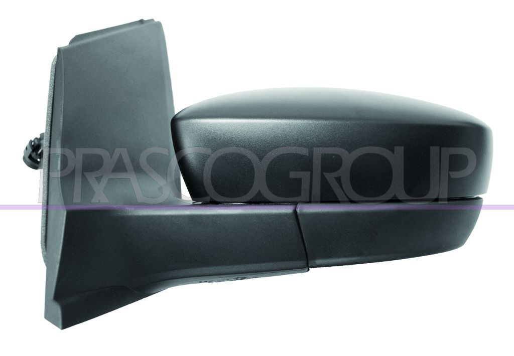 DOOR MIRROR LEFT-CABLE-BLACK-CONVEX-CHROME