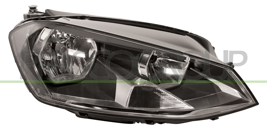 HEADLAMP RIGHT H7+H15 ELECTRIC-WITH MOTOR-BLACK