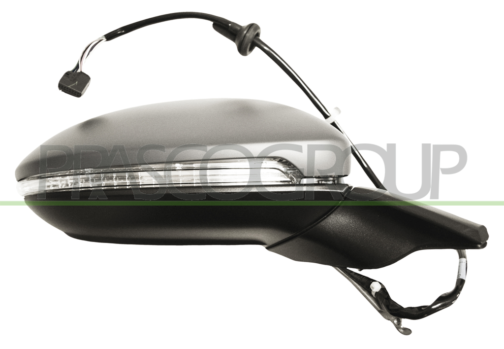RETROVISORE DESTRO-ELETTRICO-TERMICO-CON PRIMER-CON FANALE-CON LUCE CORTESIA-CHIUDIBILE-CON MEMORIA-CONVESSO-16H13P