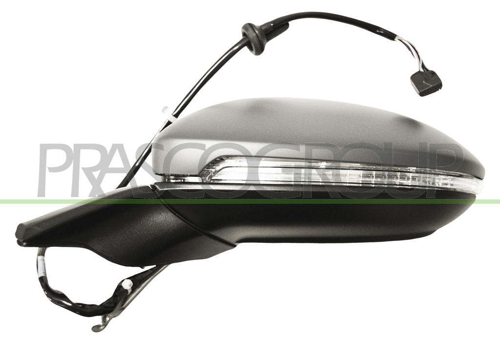 DOOR MIRROR LEFT-ELECTRIC-HEATED-FOLDABLE-PRIMED-WITH LAMP-WITH AMBIENT LIGHT-ASPHERICAL-CHROME 16H9P
