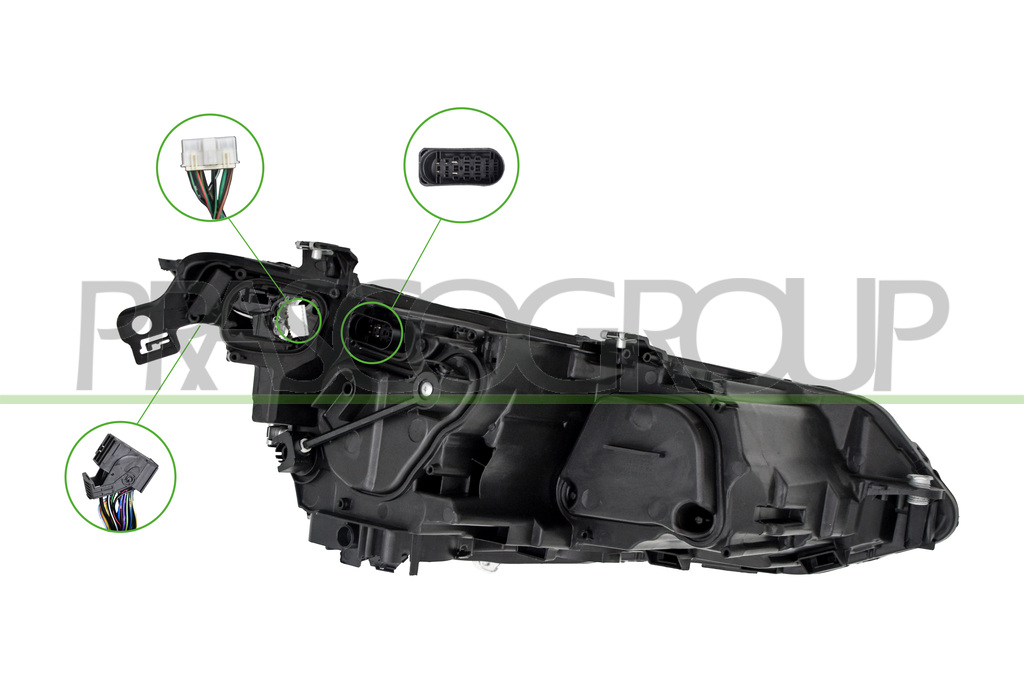 PROIETTORE SINISTRO-ELETTRICO-CON MOTORE-CON BORDO BLU-LED-VERSIONE VALEO MOD. GTD/GTE