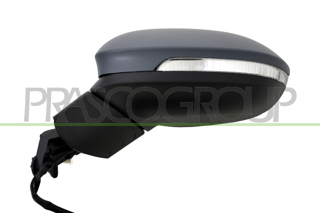 DOOR MIRROR LEFT-ELECTRIC-PRIMED-HEATED-WITH LAMP-ASPHERICAL-6 PINS