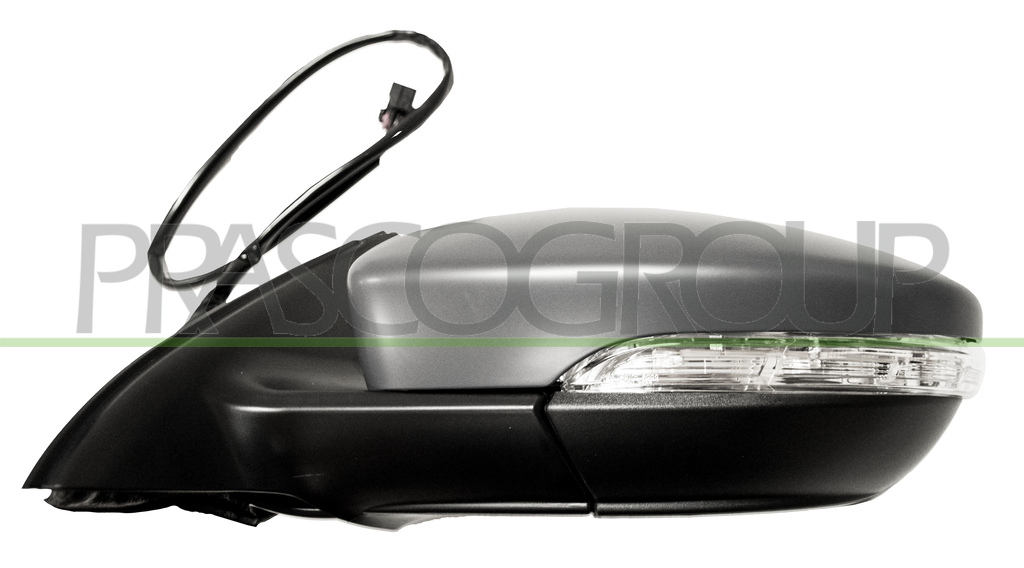 DOOR MIRROR LEFT-ELECTRIC-HEATED-PRIMED-WITH LAMP-ASPHERICAL-CHROME 16H6P