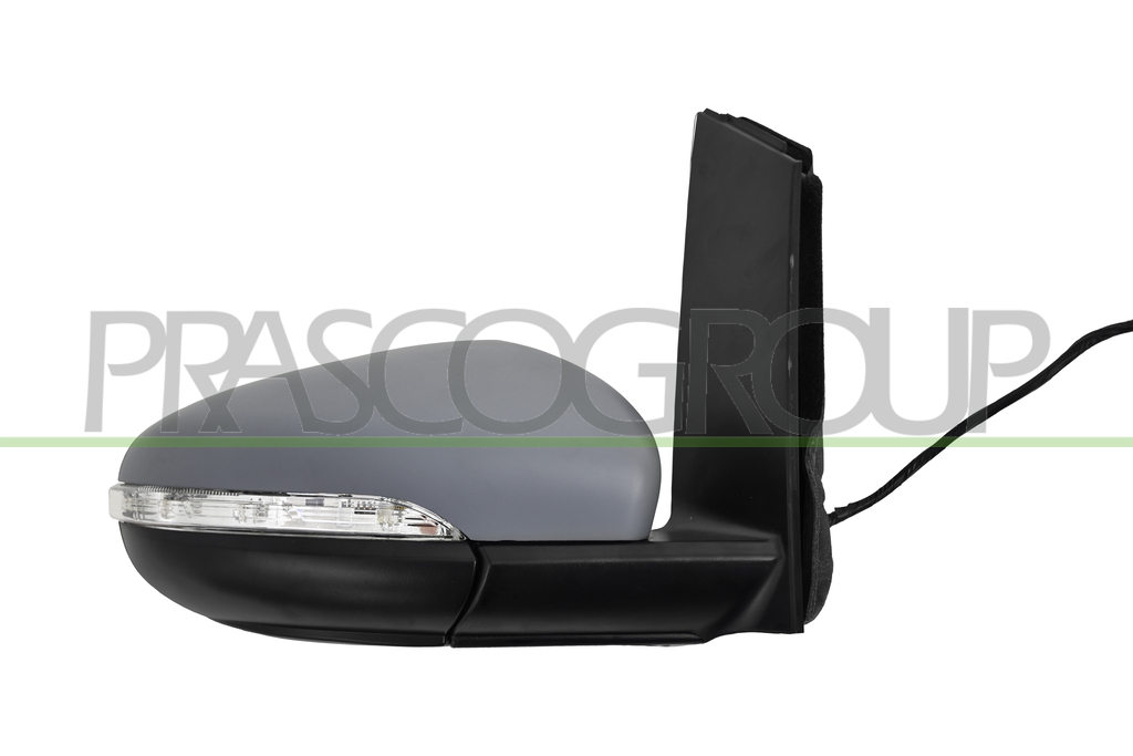 DOOR MIRROR RIGHT-ELECTRIC-PRIMED-HEATED-WITH LAMP-CONVEX-6 PINS