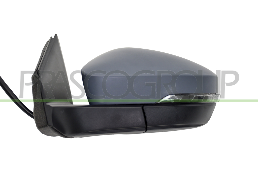 DOOR MIRROR LEFT-ELECTRIC-PRIMED-HEATED-FOLDABLE-WITH LAMP-ASPHERICAL-8 PINS