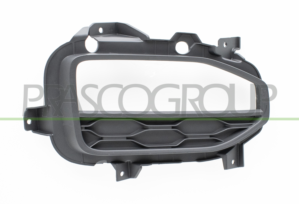 REJILLA SUPERIOR DERECHA PARACHOQUES-NEGRA-CON AGUJEROS LUZ DIURNA RECTANGULAR HALOGENA Y SENSORE DE APARCAMIENTO