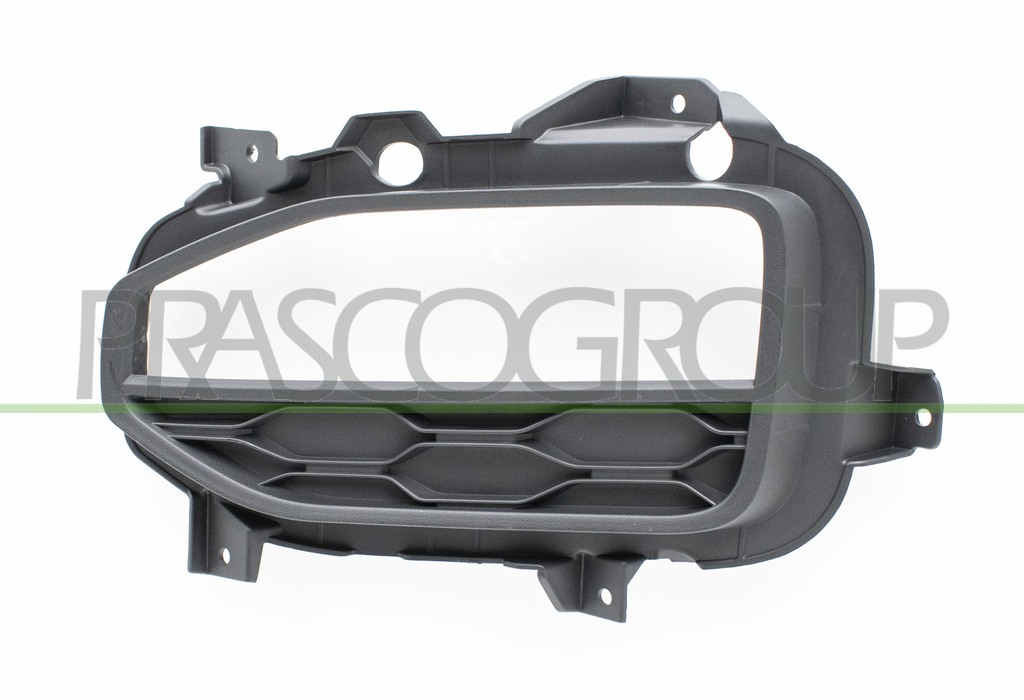 REJILLA SUPERIOR IZQUIERDA PARACHOQUES-NEGRA-CON AGUJEROS LUZ DIURNA RECTANGULAR HALOGENA Y SENSORE DE APARCAMIENTO