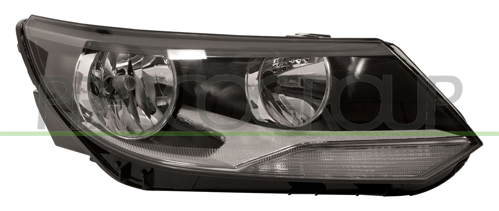 OPTICA DERECHA H7+H15 ELECTRICA-CON MOTOR-CON LUZ DIURNA