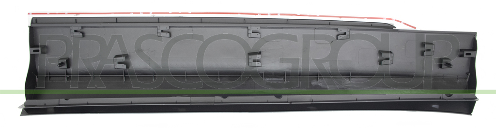 FRONT LEFT DOOR MOLDING-BLACK-TEXTURED FINISH-WITH CHROME PROFILE HOLES-WITH BI-ADHESIVE