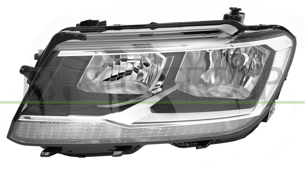 HEADLAMP LEFT H7+H7 ELECTRIC-WITH MOTOR-WITH DAY RUNNING LIGHT-BLACK