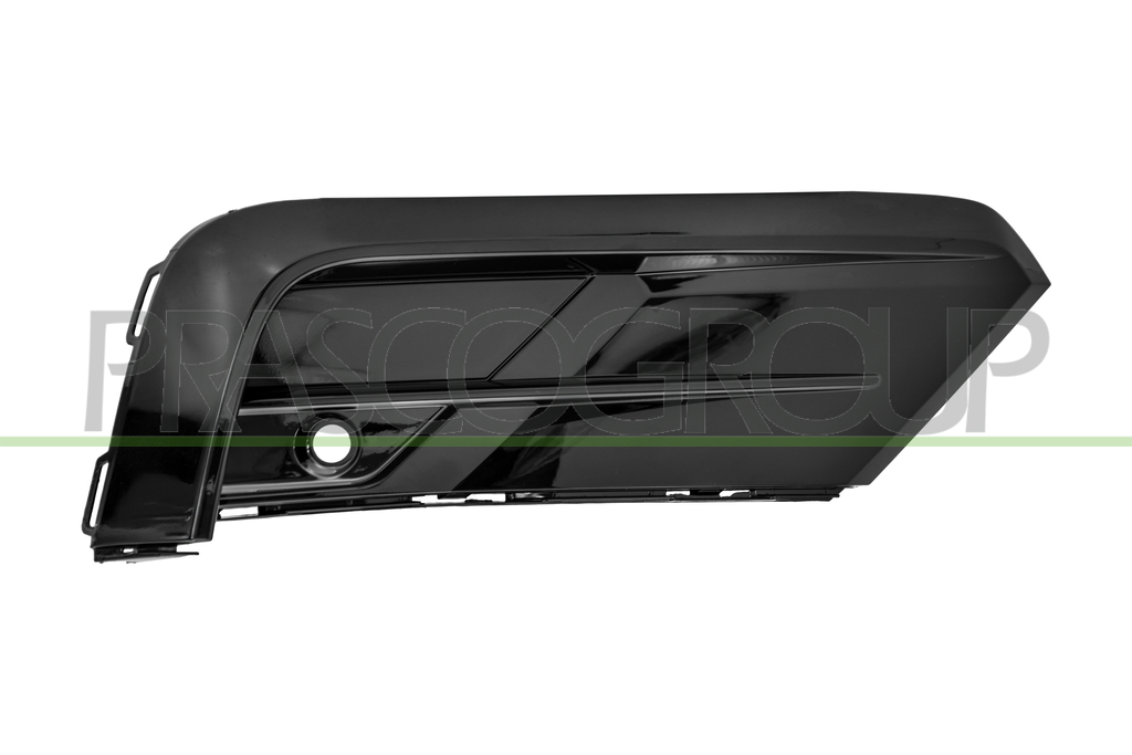 GRILLE SUPERIEURE DROITE DE PARE-CHOCS AVANT NOIR-BRILLANTE AVEC TROU RADAR+SUPPORT CAPTEUR