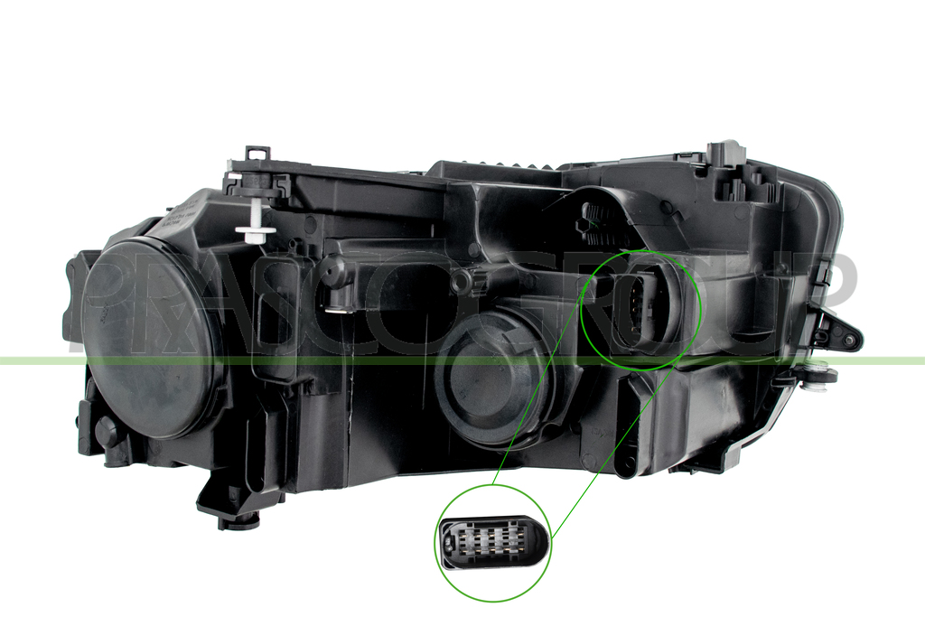 HEADLAMP LEFT H7+H7 ELECTRIC-WITH MOTOR-WITH DAY RUNNING LIGHT-LED