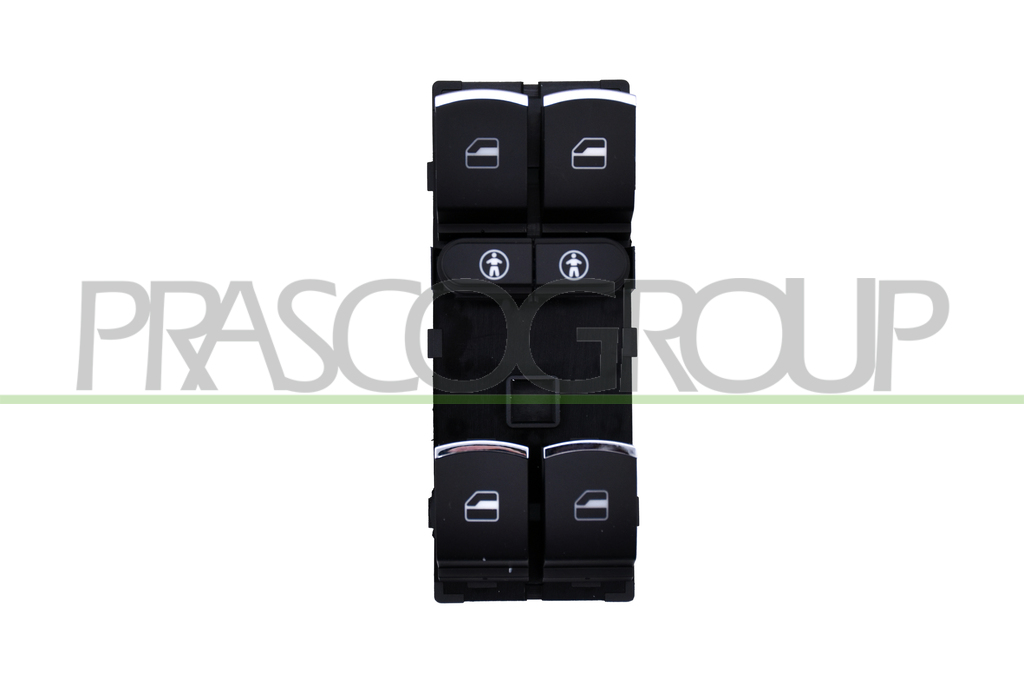 FRONT DOOR LEFT WINDOW REGULATOR PUSH-BOTTON PANEL-BLACK/CHROME EDGE-4 SWITCHES--10 PINS