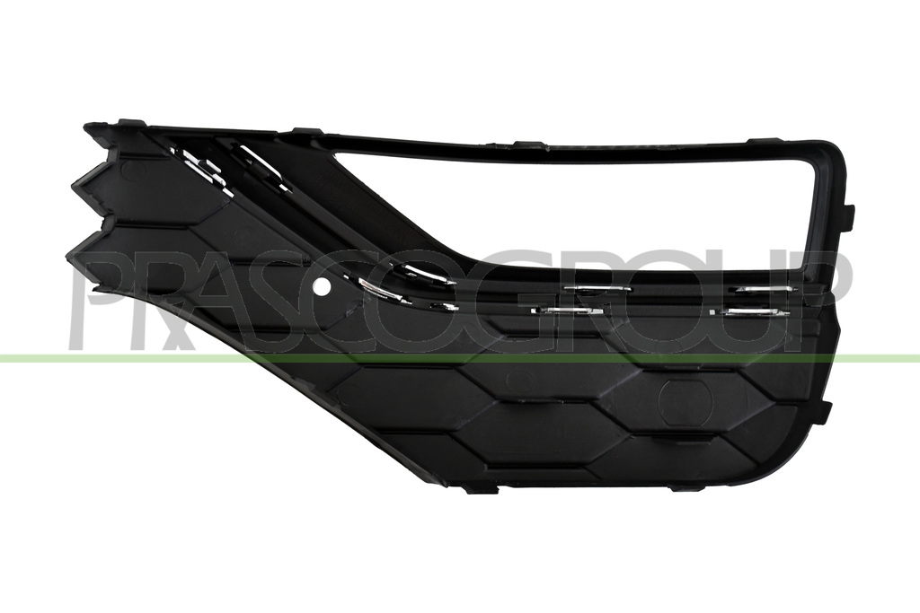 FRONT BUMPER GRILLE RIGHT-BLACK-WITH FOG LAMP HOLES-WITH CHROME MOLDING
