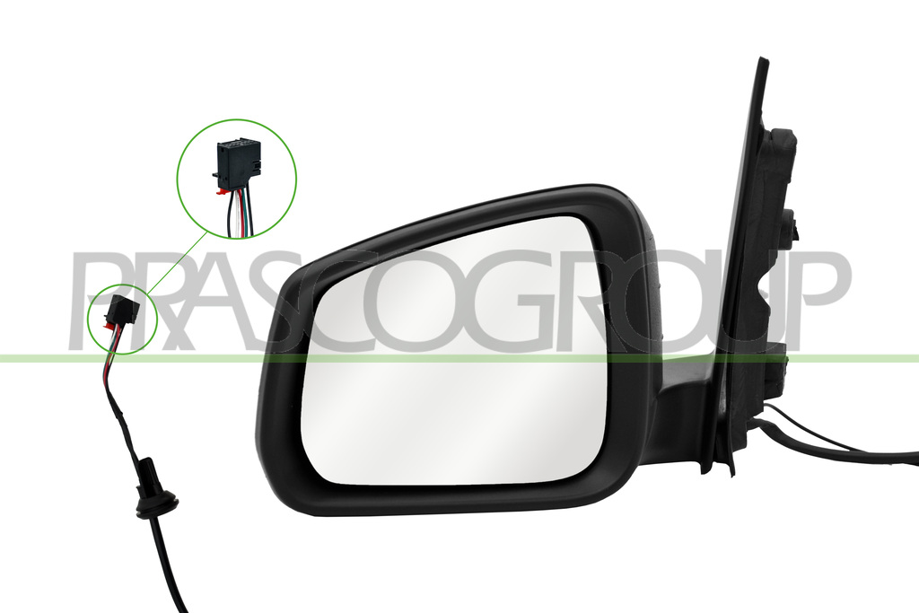 ESPEJO IZQUIERDO-ELECTRICO-NEGRO-TERMICO-CONVEXO-5 PINES