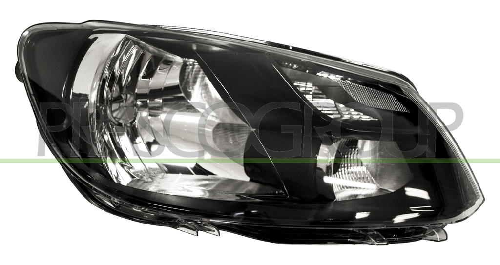 HEADLAMP RIGHT H4 ELECTRIC-WITH MOTOR-BLACK