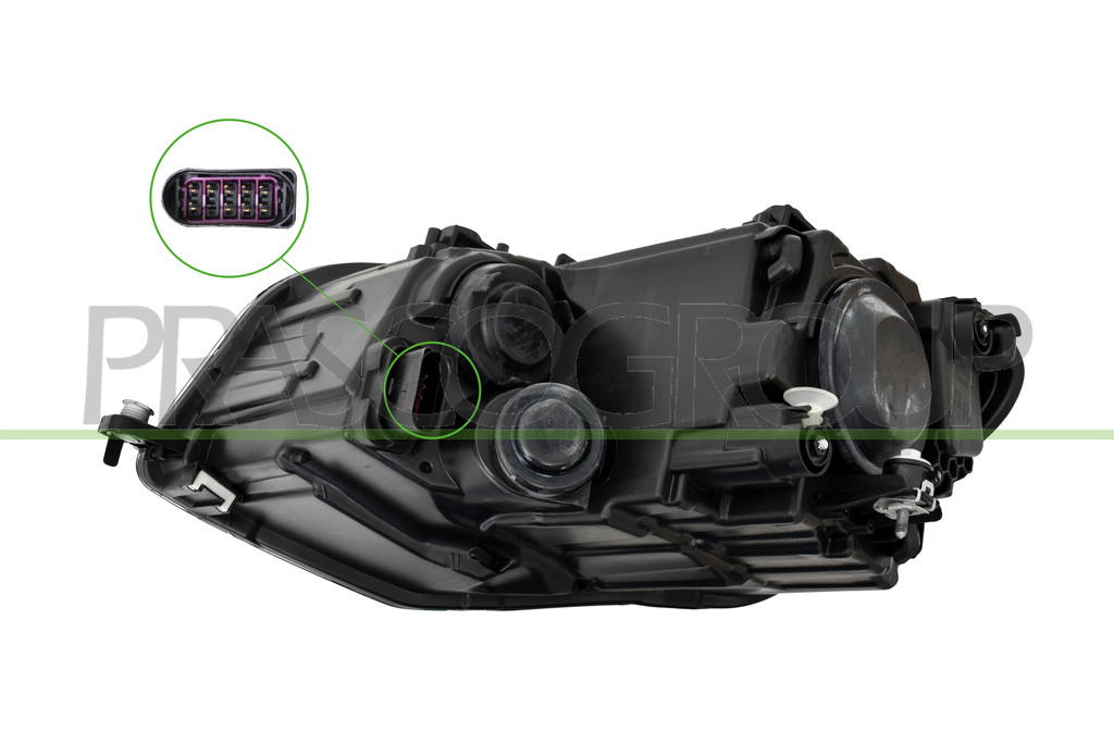 HEADLAMP RIGHT H4 ELECTRIC-WITH MOTOR-BLACK