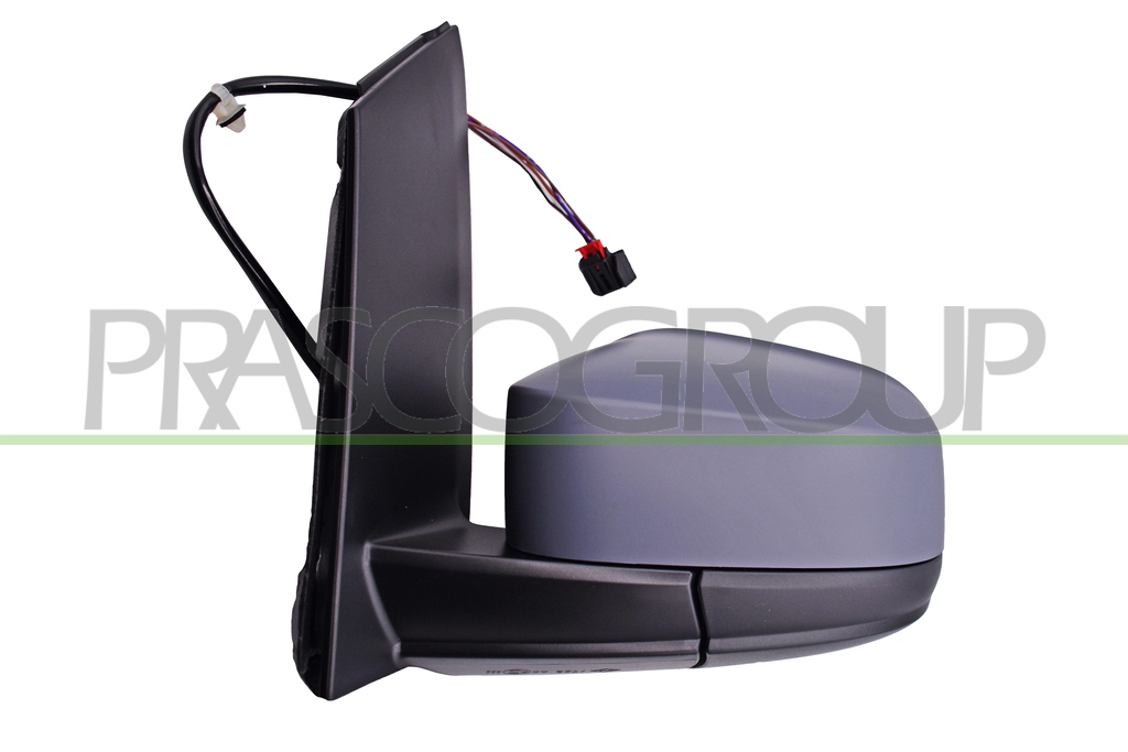 DOOR MIRROR LEFT-ELECTRIC-HEATED-PRIMED-FOLDABLE-ASPHERICAL/CHROME-7 PINS