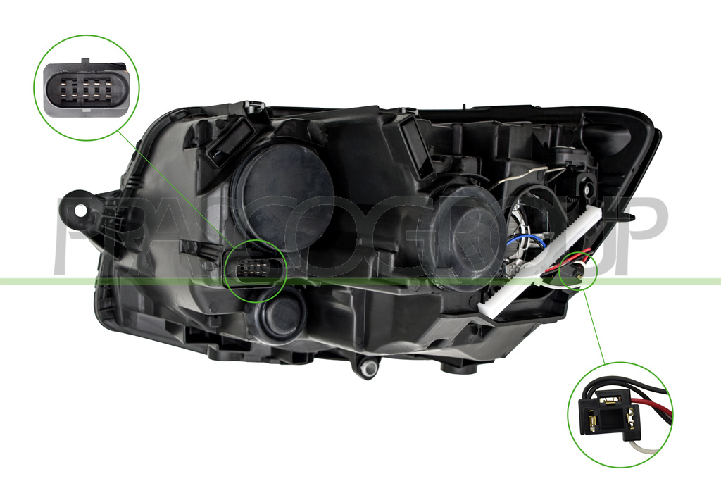 HEADLAMP RIGHT H4-ELECTRIC-WITH MOTOR-BLACK-VALEO TYPE