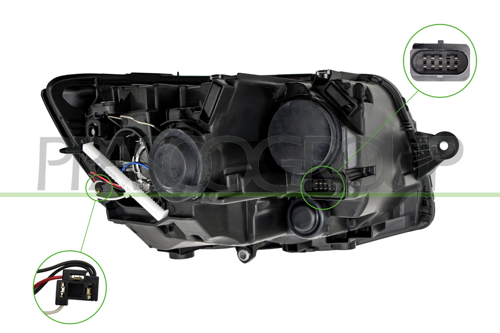 OPTICA IZQUIERDA H4-ELECTRICA-CON MOTOR-NEGRA-MONTAJE VALEO